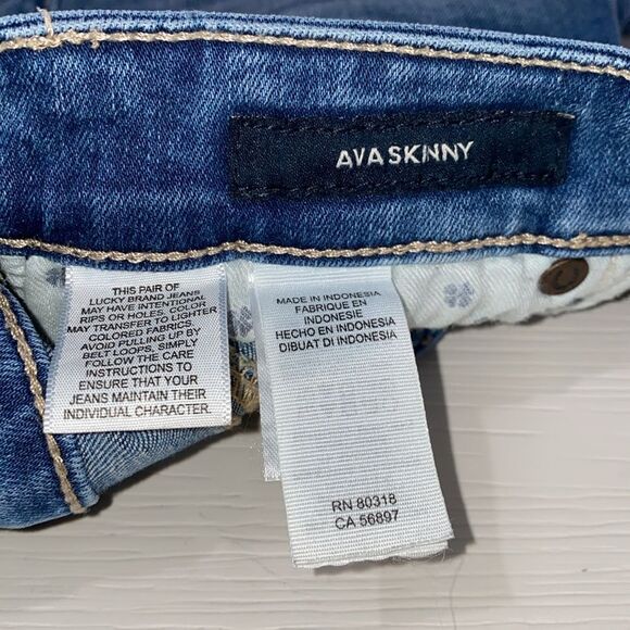 Lucky Brand Ava Skinny Strait Leg Medium Wash Size 4/27 5 Pocket Stretch - Picture 4 of 14